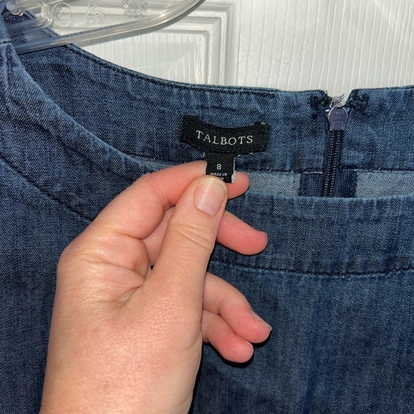 Talbots Denim Long-Sleeve Dress Size 8 - Picture 3 of 3